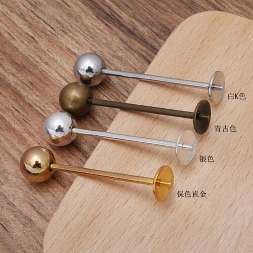 50set 11mm solid copper bead Muslim Hijab Pins Brooch Pins Hijab Scarf Safety Pin Sweater Shawl Clips BPB11