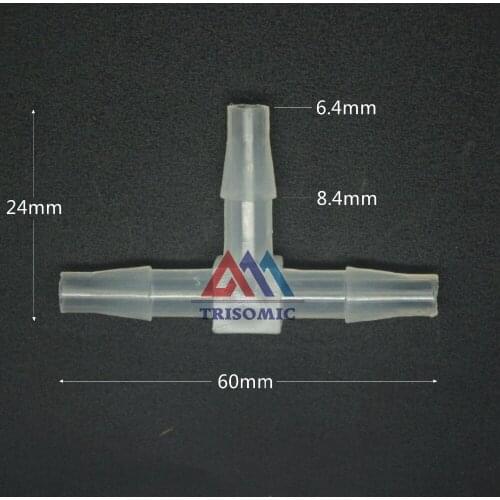 6.4mm T tpye equant Connector Equal Tube Joiner Material PP Plastic Fitting Fish Tank Airline Aquarium