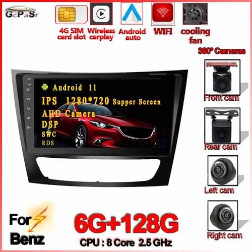 Android11 CAR Stereo Radio DSP 6G+128G Multimedia Player for Benz E-class W211 E200 E220 E300 E350 E240 E270 E280 CLS CLASS GPS
