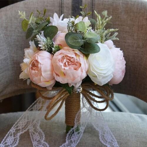 Free Shipping Wedding Bride Bouquet Artificial Flower Bridesmaid Bouquet Flower Event Party Decorative Flower Props