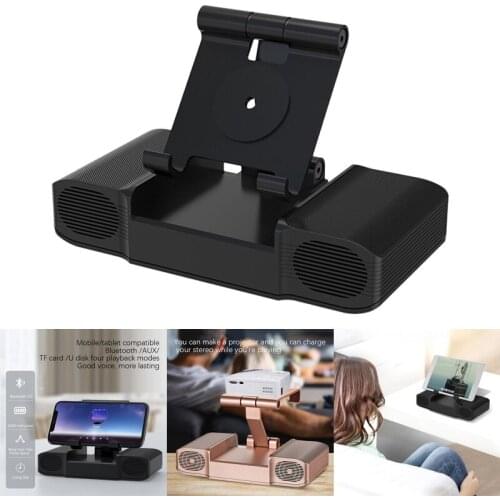 Wireless BT Portable Player with HD Sound and Bass Built-in 10000MAh Battery and Phone Stand USB TF Card