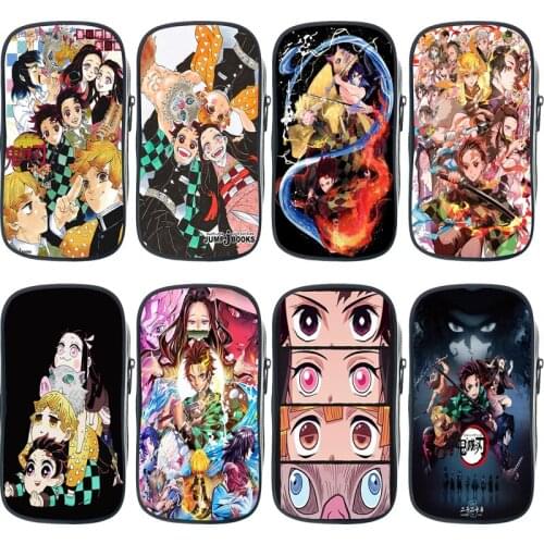 Hot Anime Demon Slayer Pencil Case for Boys Girls Stationery Storage Bags Kids Kimetsu No Yaiba School Supplies Cosmetic Bag
