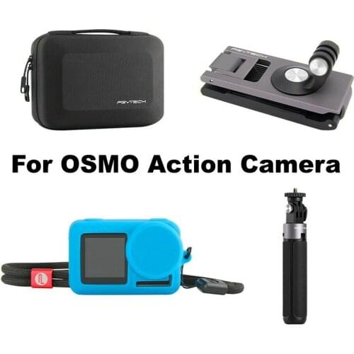 For DJI OSMO Action Camera Portable Handheld Hard Bag Tripod Holder Strap Set