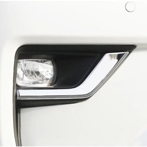 For Toyota Land Cruiser Prado FJ150 2018 ABS Chrome Front Fog Light Lamp Eyelid Cover Trim Decoration 2pcs car accessories