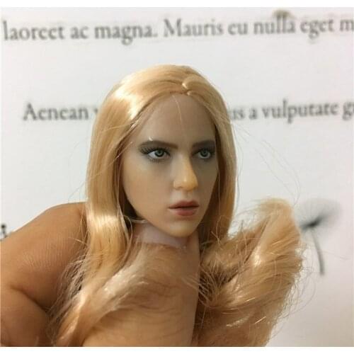 1/6 Scale European Sexy Long Blond Beauty Girls Head Sculpt Hair Head Head Carving Woman Headplay for 12'' Figure Body