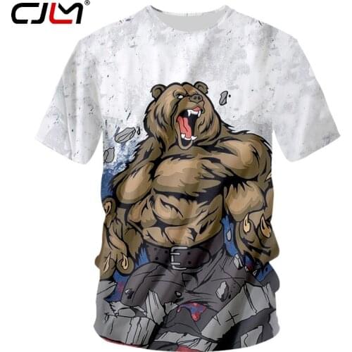 CJLM 2018 Man Brand Clothes Funny Print Cartoon Bear 3D T-shirt Compression T Shirts Mens Punk Style Short Sleeve Tee Shirt 7XL