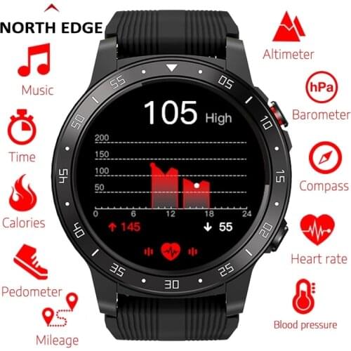 NORTH EDGE GPS Smart Compass Altitude Barometer Running Sport Watches Bluetooth Phone Call Smartphone Pedometer Heart Rate Clock