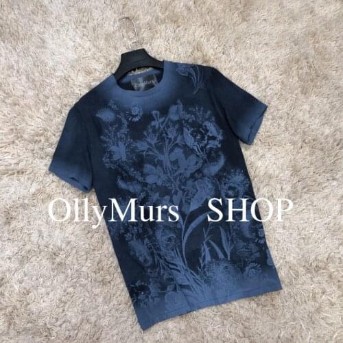 Gradient tie-dye printing top quality womens short-sleeved T-shirt