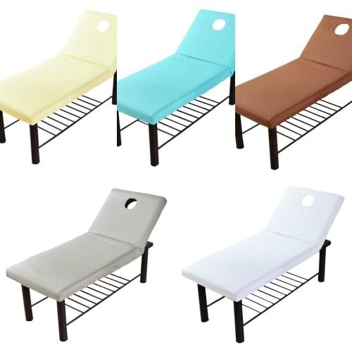 Lychee Elastic Beauty Bed Fitted Sheet Solid Brushed Massage Spa Bed Cover Salon Beauty Bed Sheet