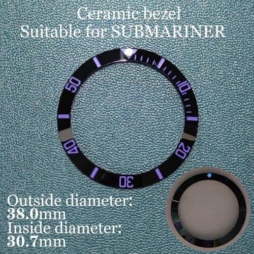 38mm 2021 New Style Advanced Engraved Ceramic Bezel Suitable For 40mm Case Accessories