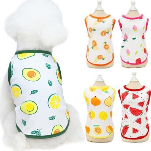 Wholesale Cheap Dog Clothes Summer Dog Vest Strawberry Fruit Tank Top Cotton Pet Clothing For Small Medium Dogs Puppy T Shirt