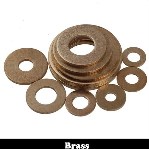 50pcs M8 M8*16*1.2 M8x16x1.2 Machine Spacer DIN125 Plain Ring Gasket Flat Brass Washer