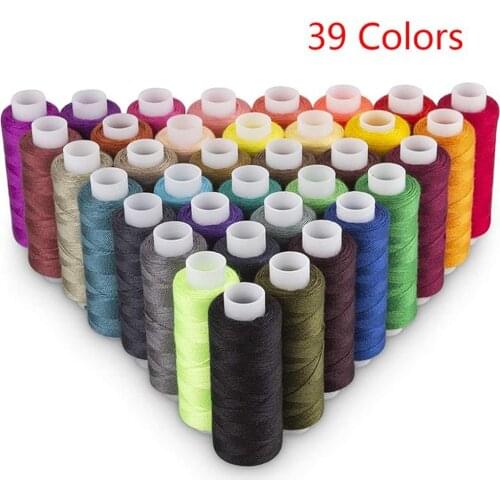 39 Colors Polyester Sewing Thread With Plastic Box Hand Embroidered Spool Home Knitting Kit For Sewing DIY Craft