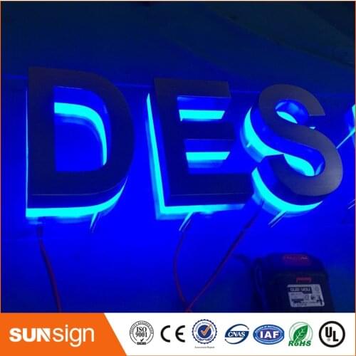 Popular led backlit channel letter signs decorative metal led alphabet letters with waterproof led strip