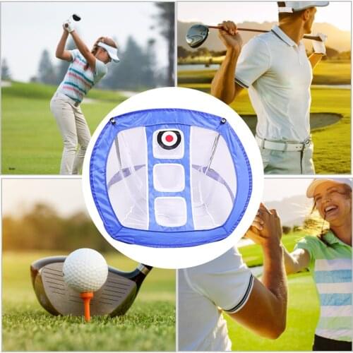 Golf Chipping Net Portable Folding Swing Practice Hitting Mesh for Indoor Outdoor with Storage Bag, Blue