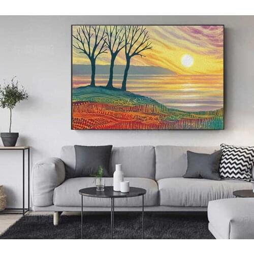 YUMEART Sunrise Landscape Oil Paintings Prints Postes Canvas Paintings Wall Reproduction Impressionist Art Pictures For Living R