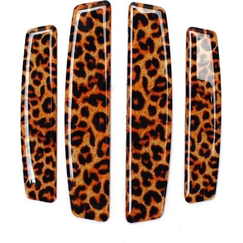 Cute Leopard Print Creative Car Door Side Stickers Glue Guard Strip Anti-collision Buffer for Porsche for Masarati for Bmw Mini