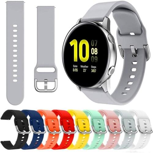 20mm 22mm Soft Sport Watch Strap For Samsung Galaxy Watch Active 2 Gear S3 HuaWei GT Watchband Bracelet For Amazfit GTR GTS BiP