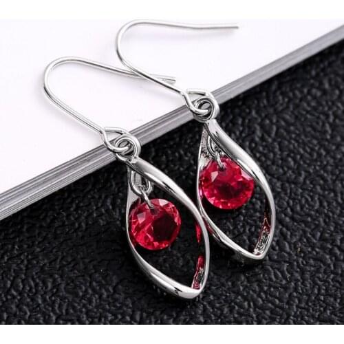 2020 New Simple AAA White/Red/Blue/Purple Zircon Evil Eye Dangle Earrings For Women Female Drop Jewelry Birthstone Party Gifts