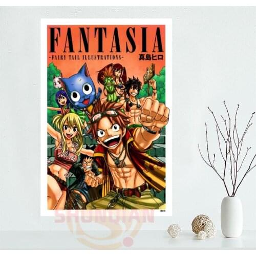 ShunQian Fairy Tail Japan Anime Poster Living Room Canvas Poster Bedroom Cloth Poster For Home