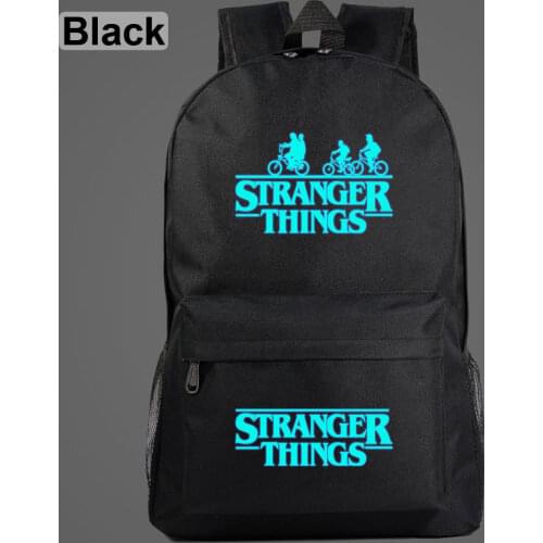 Blue Luminous Fashion Stranger Weird Stuff Boy Girl Book School bag Women Bagpack Teenagers Schoolbags Men Student Backpack