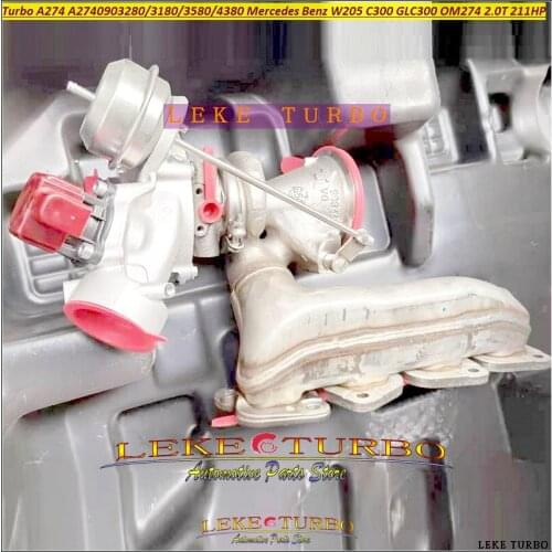 Turbo A274 A2740903280 A2740903180 A2740903580 A2740904380 Turbocharger For Mercedes Benz W205 C300 GLC300 OM274 2.0T 184 211HP