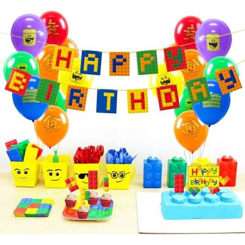 Kids Birthday Party Decorations Latex Balloons Happy Birthday Banner Cupcake Toppers Paper Fans Honeycomb Ball Party Supplies