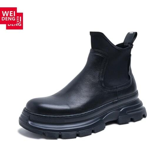 Мужские ботинки челси Weideng China At AliExpress