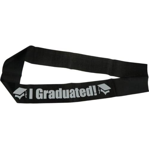 I Graduated Letters Satin Sash Single Sided Graduation Shoulder Strap Photo Prop