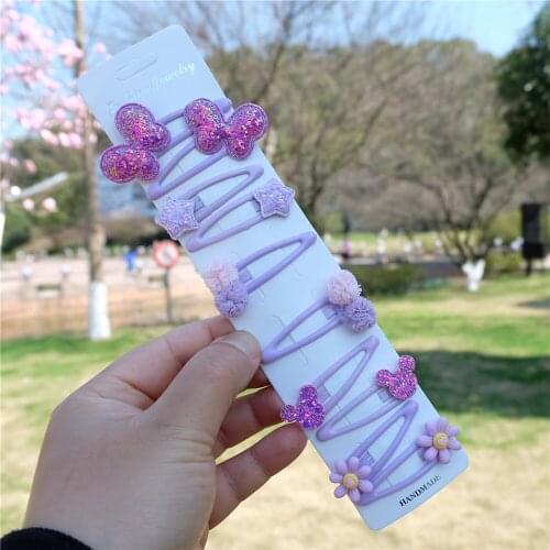 10PCS/Set Cartoon Butterfly Girls Hair Clips Fashion Cute BB Clips Flower Barrette Kid Headdress Children Sweet Hair Accessories