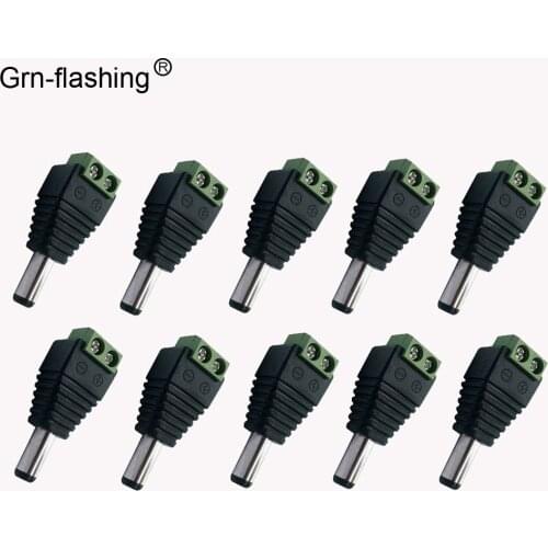 1/5/10 pcs/lot No soldering 2.1x5.5mm DC Male Power Plug Adapter Connector for LED 5050 3528 5630 led Strip connect