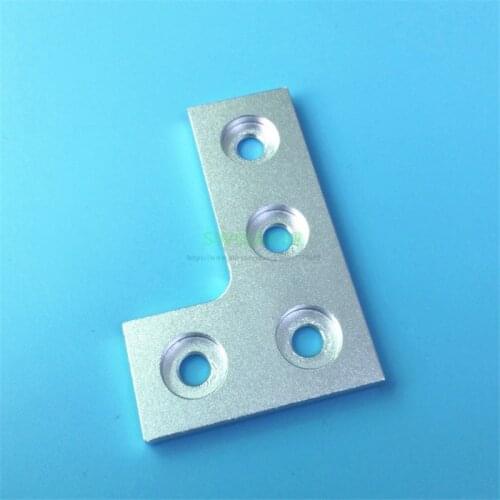 1pcs 4 Hole L shape joining plate for 3D printer 2020 joining strip plate Aluminum Profile 3D printer parts Black silver