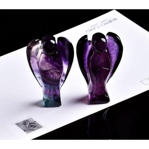 1PC Natural Crystal Mineral Ornament Fluorite Angel Guardian Gem Family Home Decoration Couple Decoration DIY Gift
