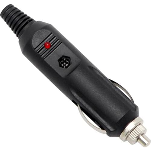 1pcs With Fuse Car-styling LED Red Indicator Male Car Cigarette Lighter Socket Plug Connector