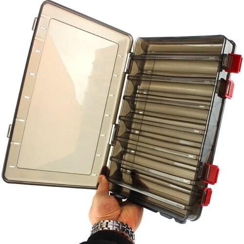 14 Compartments 18.5x27.5cm Fishing Tackle Double Sided Fishing Lure Box Large Fishing Lure Hook Boxes Pesca Tackle Box X581B