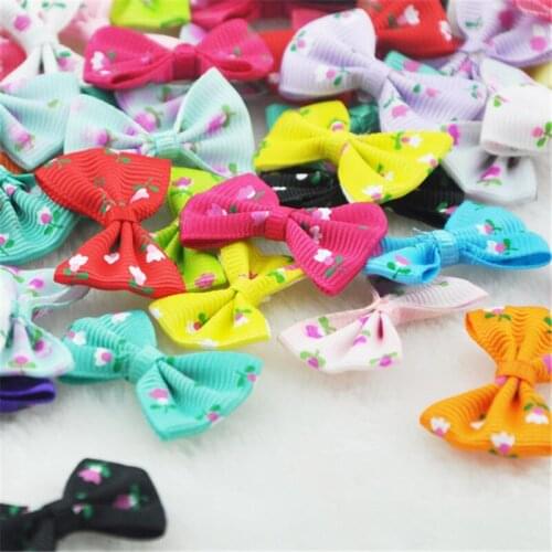 20 pcs satin ribbon bows flowers for Appliques Crafts more colors B164
