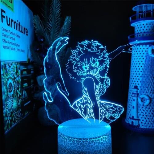 Boku no Hero Academia Ashido Mina 3D Lamp Led Cartoon Night Light MY HERO ACADEMIA Color Change Touch Nightlight Kids Manga Gift