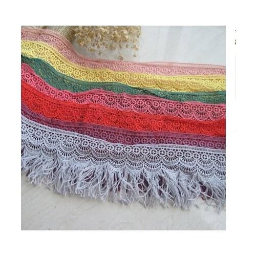 Free shipping 5Yards/lot Milk silk tassel laciness lace decoration black and white clothes accessories skirt 8cm