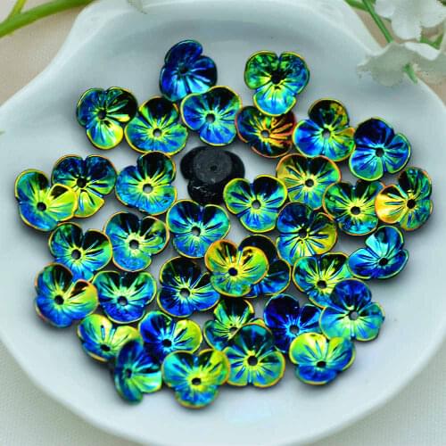 50PCS 9mm Black AB Color Flat-Back Resin Flowers|Home DIY Scrap-booking Embellishments Flowers|D.I.Y Crafting Supplies