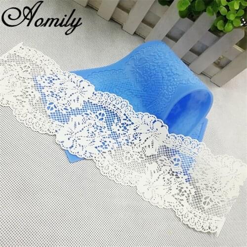 Aomily Flower Lace Icing Pad Cake Border Decorating Tools Fondant Chocolate Silicone Baking Mould Kitchen Bakery Accessories