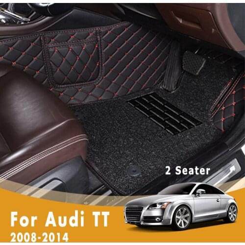 RHD Custom Car Floor Mats For Audi TT 2014 2013 2012 2011 2010 2009 2008 2 Seater Luxury Double Layer Wire Loop Foot Carpets