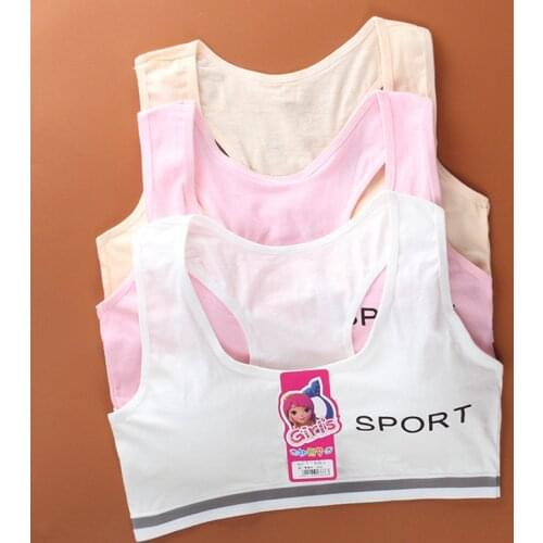 Girls Vest bra developing childrens wide-band vest without steel ring pure cotton letter