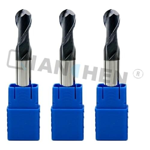 Qian Chen New HRC45-50 tungsten steel milling cutter, ball head milling cutter,4Blade Tungsten Steel Milling Cutter