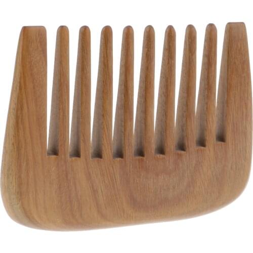 Wooden Comb Hair Pick Wide Tooth Pocket Hair Comb Hair Detangling Comb Hair Massager Brush Green Sandalwood