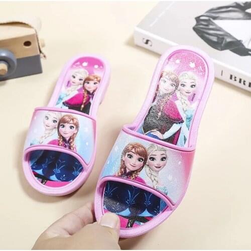 Disney childrens cartoon frozen princess girl non-slip soft sole home shoes slippers sandals