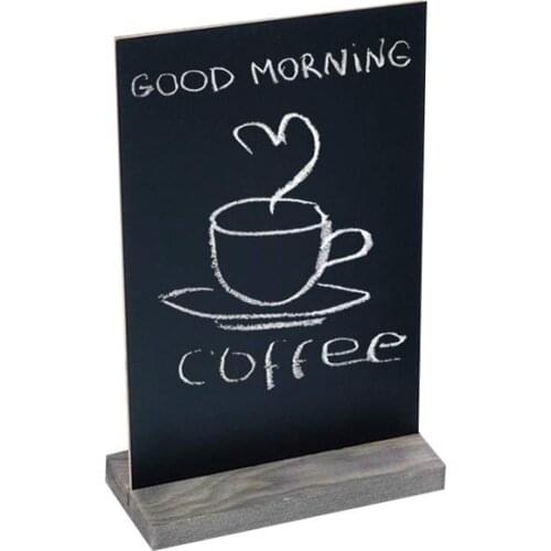 22 x 15CM Message Board Display Sign Wooden Base Double-sided Price Tag Thicker Black Chalkboards Signs Memo Board