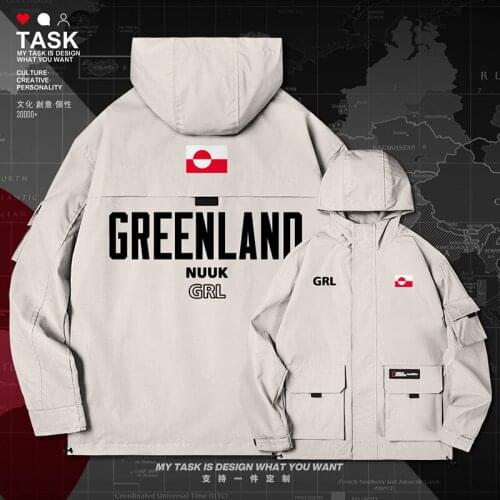 Greenland GRL Kalaallit Nunaat Greenlandic Inuit Greenlander GL men jacket hooded nation flag jackets new mens autumn clothes