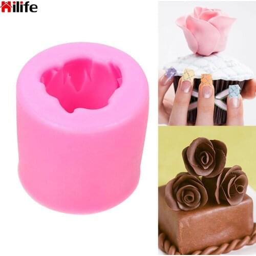 Pastry Cake Decorating Tool 3D Rose Flower Form Cake Silicone Mold Cookie Soap Fondant Mould Kitchen Accessories