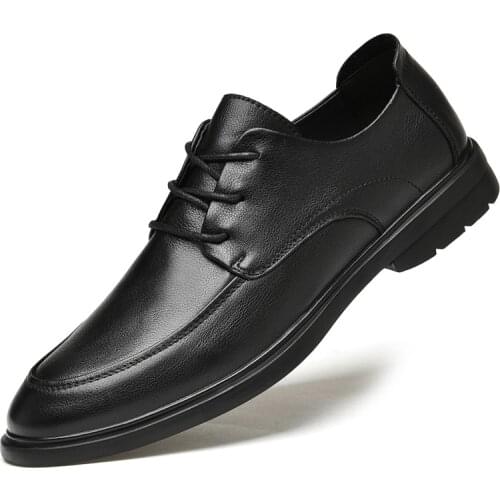 Leather Lace-Up Shoes Men High Quality Casual Men Flats Shoes Comfortable Outdoor Walking Men Office Shoes