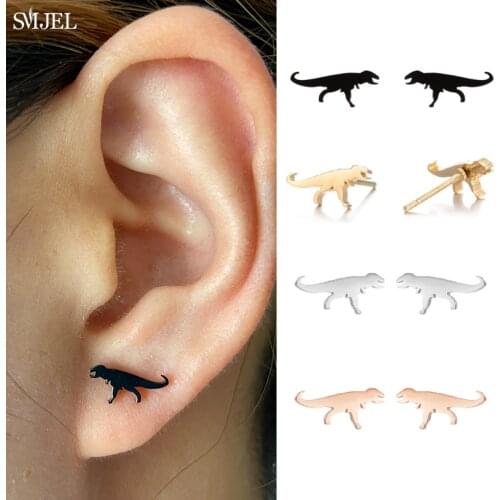 Cartoon Cute Stainless Steel Earrings Animal Dinosaur Earrings for Girls Women Children Birthday Gift Lovely Jewelry Wholesale